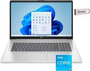 HP 17 Home & Business Laptop FHD Intel i3-1215U 6-Core, 16GB RAM, 512GB PCIe SSD, Intel UHD, 17.3", Wifi, Bluetooth, Webcam, Natural Silver, Win 11 Home/XTREDURA FLASH DRIVE