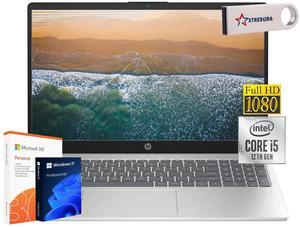 HP 15 Home & Business Laptop Full HD (1920 x1080) Intel i5-1235U 10-Core,24GB RAM,256GB SSD,Up to 4.4 GHZ, 15",Wifi, Bluetooth, Webcam, Silver, Windows 11 Home Office 365/XTREDURA FLASH DRIVE