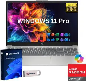 HP 17 Home & Business Laptop,17.3" FHD 1920 x 1080 , AMD Ryzen 5  7520U (Beat i5-1135G4) 8GB RAM, 256GB SSD, Webcam, Bluetooth, Wi-Fi, MS Office License  Windows 11 Pro/XTREDURA FLASH Drive