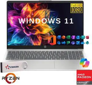 HP 17 Home & Business Laptop,17.3" FHD 1920 x 1080 , AMD Ryzen 5  7520U (Beat i5-1135G4) 8GB RAM, 1TB SSD, Webcam, Bluetooth, Wi-Fi, MS Office License  Windows 11 Home/XTREDURA FLASH Drive