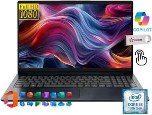 Lenovo Ideapad 1i 15.6" FHD Touchscreen Business&Home Laptop, 13th Intel Core i5-1334U Upto 4.6GHz, 8GB RAM, 2TB PCle SSD, Windows 11 Home, Lifetime Microsoft Office License, Blue