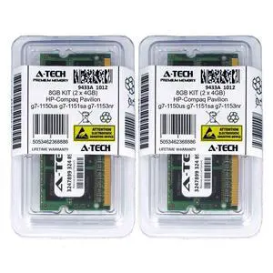 8GB KIT 2 x 4GB HP Compaq Pavilion g7-1150us g7-1151sa g7-1153nr Ram Memory 8GB KIT 2 x 4GB HP Compaq Pavilion g7-1150us g7-1151sa g7-1153nr Ram Memory