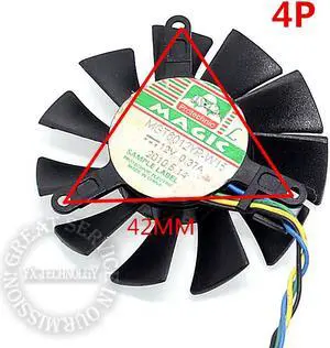 video card fan MGT6012LR MGT6012XR MGT60YR 42*42*42mm Pitch 4P graphics card fan 12V 0.23A 55mm diameter