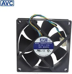 AVC DS08025T12HP028 12V 0.30A 8025 4 PWM temperature CPU case needle quiet fan 8CM