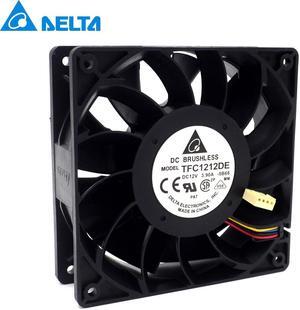 1pcs TFC1212DE Delta 120mm DC 12V 5200RPM 252CFM  Bitcoin Miner Powerful Server Case AXIAL cooling Fan