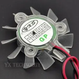 video card fan 5010 Ball graphics card fan 44mm diameter blades Pitch 25mm 2P