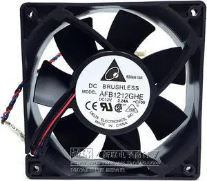 Delta AFB1212GHE 120x120x38mm DC 12V 3.24A 3-pin TAC connector axial powerful cooling fan Delta AFB1212GHE 120x120x38mm DC 12V 3.24A 3-pin TAC connector axial powerful cooling fan