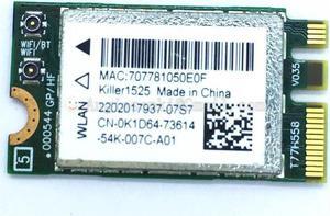 Bigfoot networks Killer 1525 AC WIFI WLAN CARD+Bluetooth K1D64 Atheros QCNFA34AC