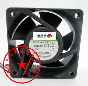 6CM KD2406PTS1 6025 24V 1.4W 2WIRE Cooling fan 60*60*25MM