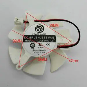 Diameter 45mm PLD05010S12L 0.1A 2pin Vedio Card VGA Cooler Fan  nVIDIA Gece GT220 GTS210 210-TC512D3 Cooling FAN