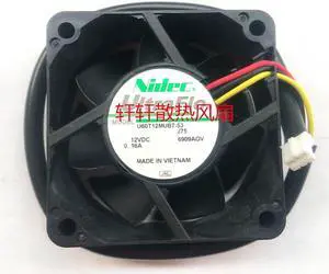 Nidec 6025 12v 0.16a U60T12MUB7-52 U60T12MUB7-53 3Lines Computer cooling fan