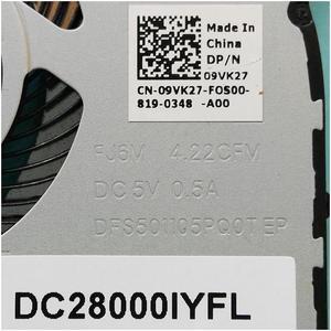 New Original CPU cooling fan for Dell Latitude 5580 laptop cpu fan cooler 09VK27 DFS501105PQ0T FJ6M 4.22CFM DC5V 0.5A