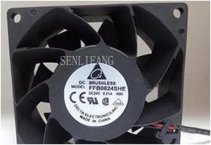 FFB0824SHE-R00   for Delta Industrial computer inverter fan 24V 0.51A 8cm 8038