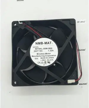 for NMB-MAT 5015KL-05W-B50 E00 Server Square Fan DC 24V 1.22A 127x127x38mm 2-wire