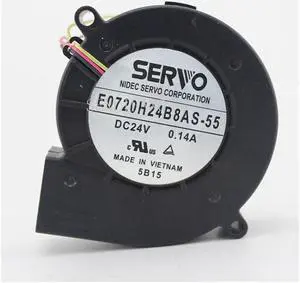 E0720H24B8AS-55 DC 24V 0.14A 7020 7CM 70*70*20mm 3 Wires Double Ball Bearing Cooling Fan