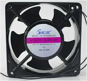 SA12038HA1BL AC 110V 120V 50\/60HZ 0.26A 12038 12CM 120*120*38mm 2 Wires Cooling Fan