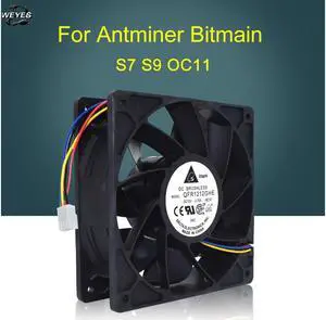 Cooling Fan QFR1212GHE For Antminer Bitmain S7 S9 OC11 Replacement 4-pin Connector 12V 2.70A 12038 12CM well tested Cooling Fan QFR1212GHE For Antminer Bitmain S7 S9 OC11 Replacement 4-pin Connector 12V 2.70A 12038 12CM well tested