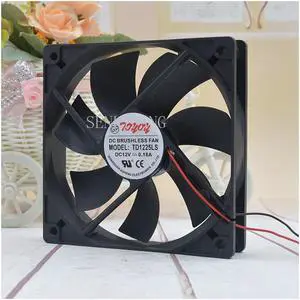TD1225LS DC 12V 1700RPM 0.18A 12025 12CM 120*120*25mm 2 Wires Ultra Quiet Computer Power Supply Cooling Fan
