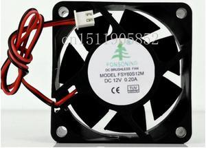 For FONSONING FSY60S12M DC 12V 0.2A 60x60x10mm 2-wire Server Cooling Fan