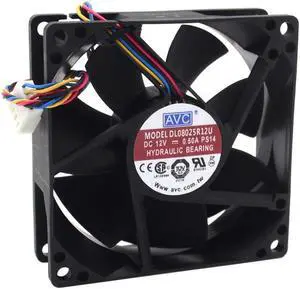 New 8025 8CM wind capacity 12V 0.5A DL08025R12U PWM intelligent fan speed control 80*80*25mm
