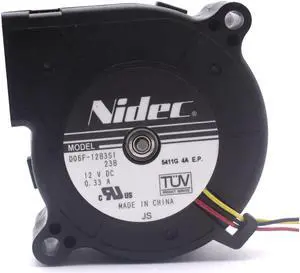 Nidec Original D06F-12B3S1 Double Ball Bearing 6025 60*60*25mm Computer Laptop Blower Cooling Fan DC 12V 0.33A 3.96W