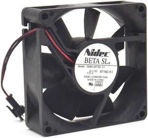 Nidec  Original D08A-24TS2 8025 24V 0.23A 8CM two line drive cooling fan  80*80*25mm
