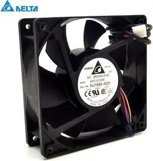 Delta  3 12CM 120x120x38mm 12038 AFC1212DE HJ1M6-AOO  super large volume support PWM 4-wire violence fan with thermostat