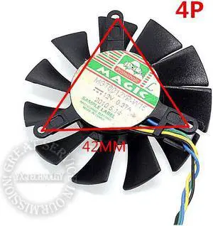 video card fanNew MGT6012LR MGT6012XR MGT60YR 42*42*42mm Pitch 4P graphics card fan 12V 0.23A 55mm diameter