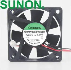 1pcs 12V 0.59W silent fan 6015 60mm 60*60*15mm EC60151B3-Q00U-Q99 cooling case axial fan