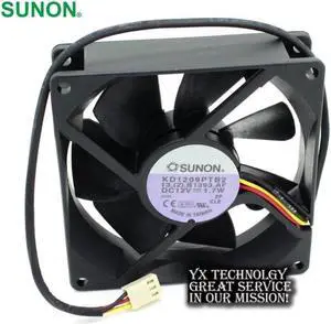 SUNON New 9225 KD1209PTB2 DC12V 1.7W three wire speed fan 9CM  92 * 92 * 25MM