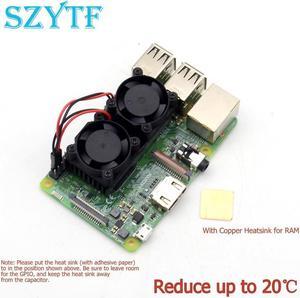 High quality dual fan cooling kit with copper For Raspberry Pi 3  2 Model BB+ NESPi Retroflag