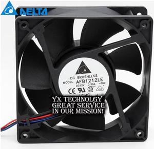 Delta New and Original AFB1212LE 12038 0.3A 12V dual ball silent chassis cooling fan for  120*120*38mm