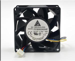 Delta New and Original FFB0824VHE 8038 24V 0.36A dual ball bearing cooling fan drive for  80*80*38mm
