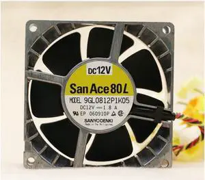 1pcs 9GL0812P1K05 8038 8CM 80 * 80 * 38MM  high temperature fan metal fan 12V 1.8A