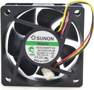 KDE2406PTV2 3dc  24V 1.2W 6CM wires silent frequency converter cooling fan 60*60*25MM