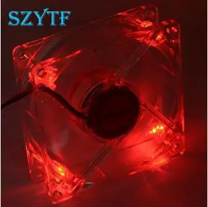 pc computer fan PC fan unit fan 8025 8cm with red LED lights  chassis fan  80 X80X25