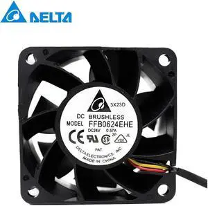 For DELTA FFB0624HHE-R00 DC 24V 0.20A 3-wire 60mm 60x60x38mm Server Square cooling fan