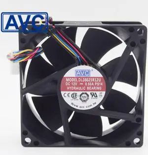 New 8025 8CM wind capacity 12V 0.5A DL08025R12U PWM fan speed control 80*80*25mm