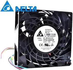 1pcs  PFB1248XHE 12038 12cm DC 54V(48V) 1.92A dual ball bearing powerful inverter server metal frame axial cooling fan