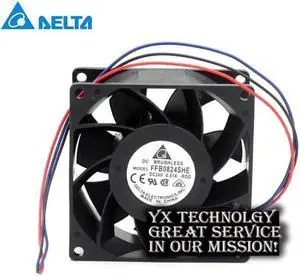 Delta 80*80*38mm  FFB0824SHE-ROO 8038 8CM 24V inverter 0.51A  3wire cooling fan  for
