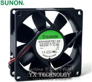 KD2408PTB1-6A DC 24V 3.4W 8025 80*80*25mm 4900RPM Computer Blower Cooling Fan
