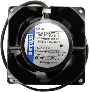 EBMPAPST 8038 8cm 12W 230VAV Axial fan 8556N 80 * 80 * 38MM All metal temperature cooling fan