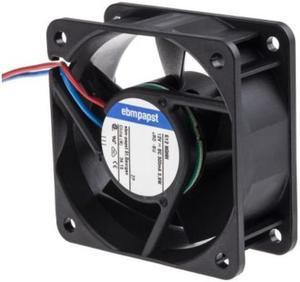 Ebmpapst 612NGHH cooling fan, size 60 x 60 x 25.4mm 12 V DC, air flow 56.1m3/h, 6850rpm