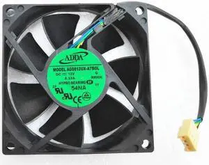 New original Taiwan ADDAi AD0812UX-A7BGL8025 12V 0.33A 4 line temperature-controlled radiation fan