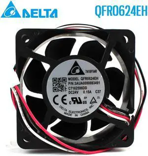 QFR0624EH Original Delta Fan 6025 24V 0.15A Ball Inverter Waterproof Cooling Fan