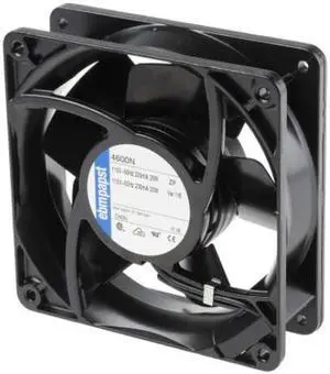 Ebmpapst cooling fan 4600N size 119 x 119 x 38mm 18W 115V AC Axial fan air flow 180m3/h 3100rpm