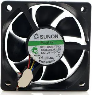 SUNON KDE1206PTV3 6025 12V 0.7W three-wire speed measurement ultra quiet cooling fan SUNON KDE1206PTV3 6025 12V 0.7W three-wire speed measurement ultra quiet cooling fan