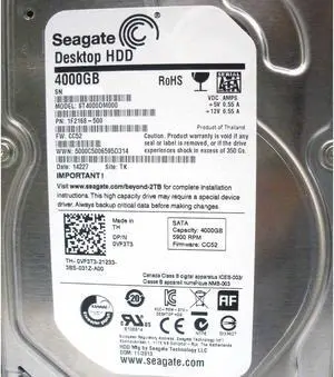 VF3T3 4TB 5900RPM SATA 3.5Inch Dell Hard Drive