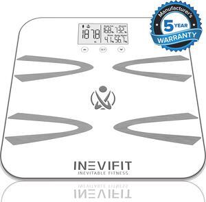 INEVIFIT BODY-ANALYZER SCALE, Highly Accurate Digital Bathroom Body Composition Analyzer, Measures Weight, Body Fat, Water, Muscle, BMI, Visceral Fat & Bone Mass for 10 Users