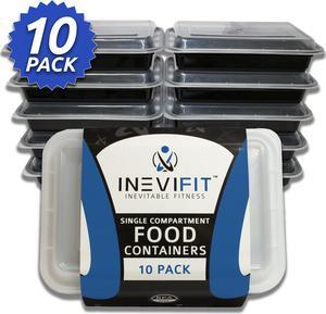INEVIFIT Meal Prep Single Compartment BPA FREE, Premium Food Storage Containers, Durable & Reusable, 28 oz. Stackable 10 Pack, Microwaveable & Dishwasher Safe, Leak Resistant Bento Lunch Box